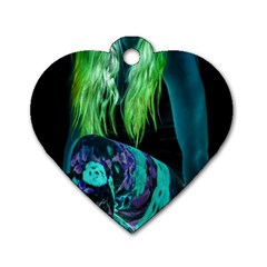 Digital Art Woman Body Part Photo Dog Tag Heart (one Side) by dflcprintsclothing