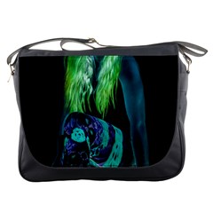 Digital Art Woman Body Part Photo Messenger Bag by dflcprintsclothing