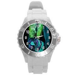 Digital Art Woman Body Part Photo Round Plastic Sport Watch (l) by dflcprintsclothing