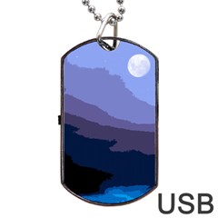 Nature Night Dog Tag Usb Flash (one Side) by LoolyElzayat