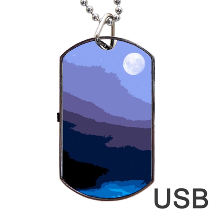 Nature Night Dog Tag USB Flash (Two Sides)