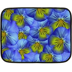 Flowers Pansy Background Purple Fleece Blanket (mini) by Mariart