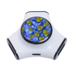 Flowers Pansy Background Purple 3-port Usb Hub by Mariart