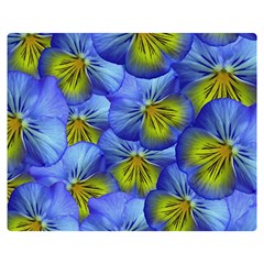 Flowers Pansy Background Purple Double Sided Flano Blanket (medium)  by Mariart