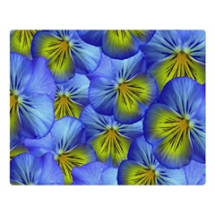 Flowers Pansy Background Purple Double Sided Flano Blanket (large)  by Mariart