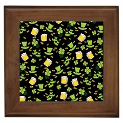 St Patricks Day Pattern Framed Tiles by Valentinaart