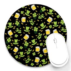 St Patricks Day Pattern Round Mousepads by Valentinaart