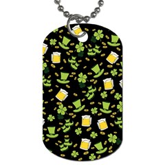 St Patricks Day Pattern Dog Tag (one Side) by Valentinaart