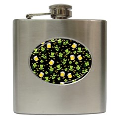 St Patricks Day Pattern Hip Flask (6 Oz) by Valentinaart