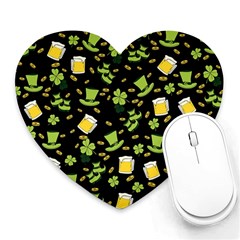 St Patricks Day Pattern Heart Mousepads by Valentinaart