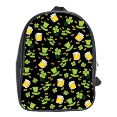 St Patricks Day Pattern School Bag (large) by Valentinaart