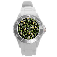 St Patricks Day Pattern Round Plastic Sport Watch (l) by Valentinaart