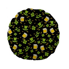 St Patricks Day Pattern Standard 15  Premium Round Cushions by Valentinaart