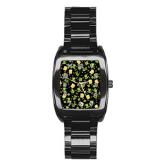 St Patricks Day Pattern Stainless Steel Barrel Watch by Valentinaart