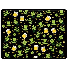 St Patricks Day Pattern Double Sided Fleece Blanket (large)  by Valentinaart