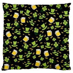 St Patricks Day Pattern Large Flano Cushion Case (one Side) by Valentinaart