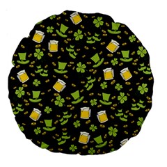 St Patricks Day Pattern Large 18  Premium Flano Round Cushions by Valentinaart