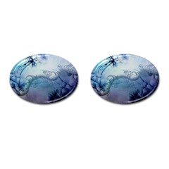 Wonderful Elegant Floral Design Cufflinks (oval) by FantasyWorld7