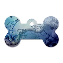 Wonderful Elegant Floral Design Dog Tag Bone (two Sides) by FantasyWorld7