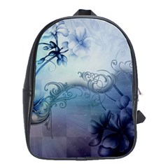 Wonderful Elegant Floral Design School Bag (large) by FantasyWorld7