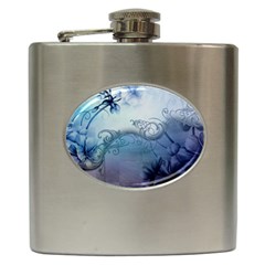 Wonderful Elegant Floral Design Hip Flask (6 Oz) by FantasyWorld7