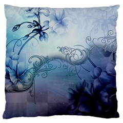 Wonderful Elegant Floral Design Large Cushion Case (one Side) by FantasyWorld7