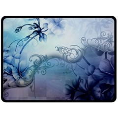 Wonderful Elegant Floral Design Double Sided Fleece Blanket (large)  by FantasyWorld7