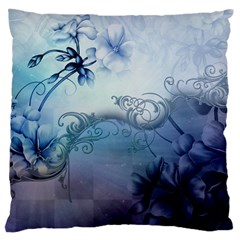 Wonderful Elegant Floral Design Large Flano Cushion Case (one Side) by FantasyWorld7