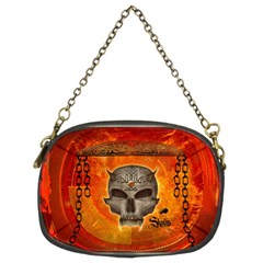 Awesome Skull With Celtic Knot With Fire On The Background Chain Purse (two Sides) by FantasyWorld7