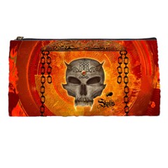 Awesome Skull With Celtic Knot With Fire On The Background Pencil Cases by FantasyWorld7