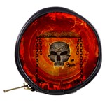 Awesome Skull With Celtic Knot With Fire On The Background Mini Makeup Bag Back