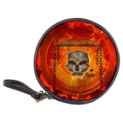 Awesome Skull With Celtic Knot With Fire On The Background Classic 20-cd Wallets by FantasyWorld7