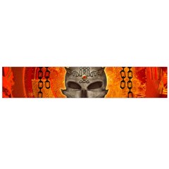 Awesome Skull With Celtic Knot With Fire On The Background Large Flano Scarf  by FantasyWorld7