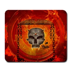 Awesome Skull With Celtic Knot With Fire On The Background Large Mousepads by FantasyWorld7