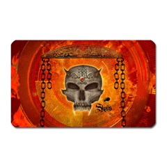 Awesome Skull With Celtic Knot With Fire On The Background Magnet (rectangular) by FantasyWorld7