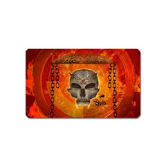 Awesome Skull With Celtic Knot With Fire On The Background Magnet (name Card) by FantasyWorld7