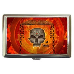 Awesome Skull With Celtic Knot With Fire On The Background Cigarette Money Case by FantasyWorld7