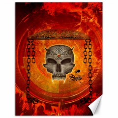 Awesome Skull With Celtic Knot With Fire On The Background Canvas 18  X 24  by FantasyWorld7