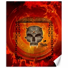 Awesome Skull With Celtic Knot With Fire On The Background Canvas 20  X 24  by FantasyWorld7