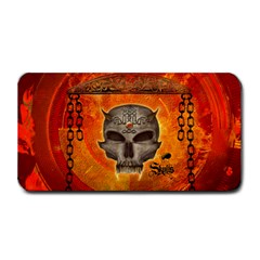 Awesome Skull With Celtic Knot With Fire On The Background Medium Bar Mats by FantasyWorld7