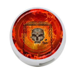 Awesome Skull With Celtic Knot With Fire On The Background 4-port Usb Hub (one Side) by FantasyWorld7