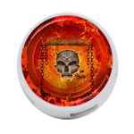 Awesome Skull With Celtic Knot With Fire On The Background 4-Port USB Hub (One Side) Front