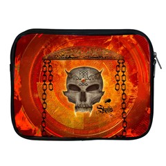 Awesome Skull With Celtic Knot With Fire On The Background Apple Ipad 2/3/4 Zipper Cases by FantasyWorld7