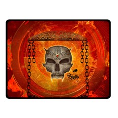 Awesome Skull With Celtic Knot With Fire On The Background Double Sided Fleece Blanket (small)  by FantasyWorld7