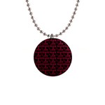 Peace And Love Typographic Print Pattern 1  Button Necklace Front