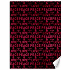 Peace And Love Typographic Print Pattern Canvas 36  X 48  by dflcprintsclothing