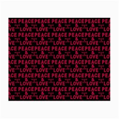 Peace And Love Typographic Print Pattern Small Glasses Cloth (2-side) by dflcprintsclothing