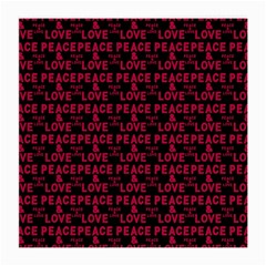 Peace And Love Typographic Print Pattern Medium Glasses Cloth by dflcprintsclothing