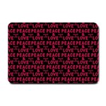 Peace And Love Typographic Print Pattern Small Doormat  24 x16  Door Mat