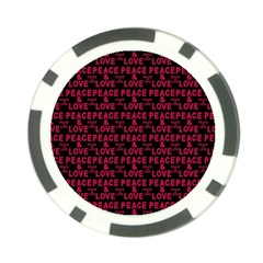 Peace And Love Typographic Print Pattern Poker Chip Card Guard